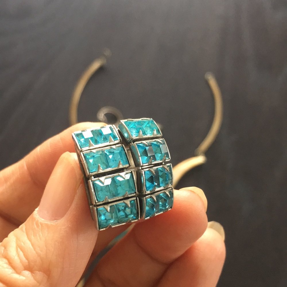Turquoise golden choker .925 sterling silver rings - Picture 6 of 14